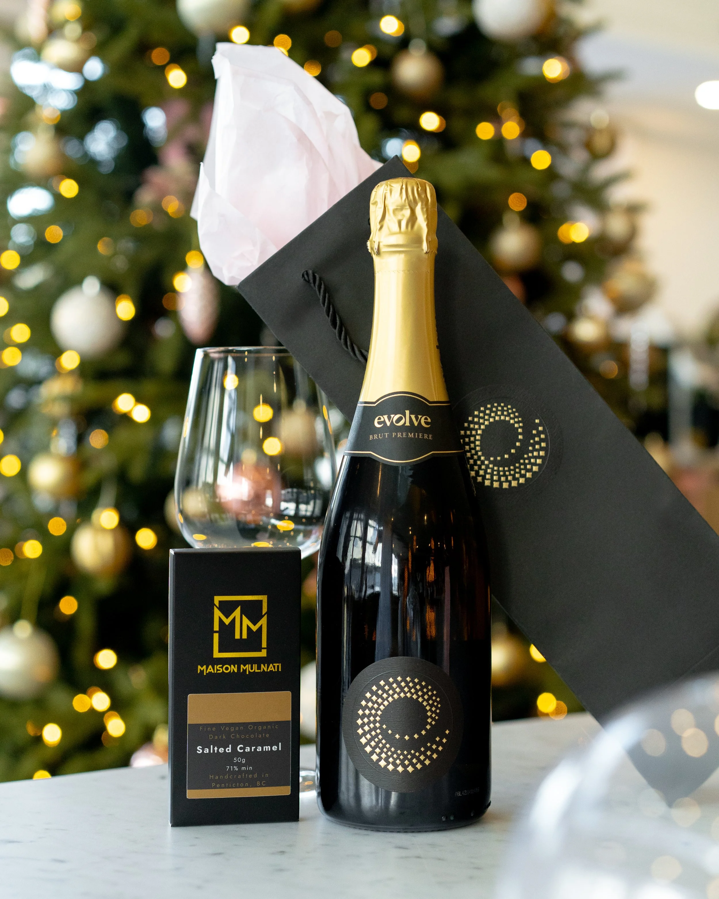 gift card evolve wine bottle photography