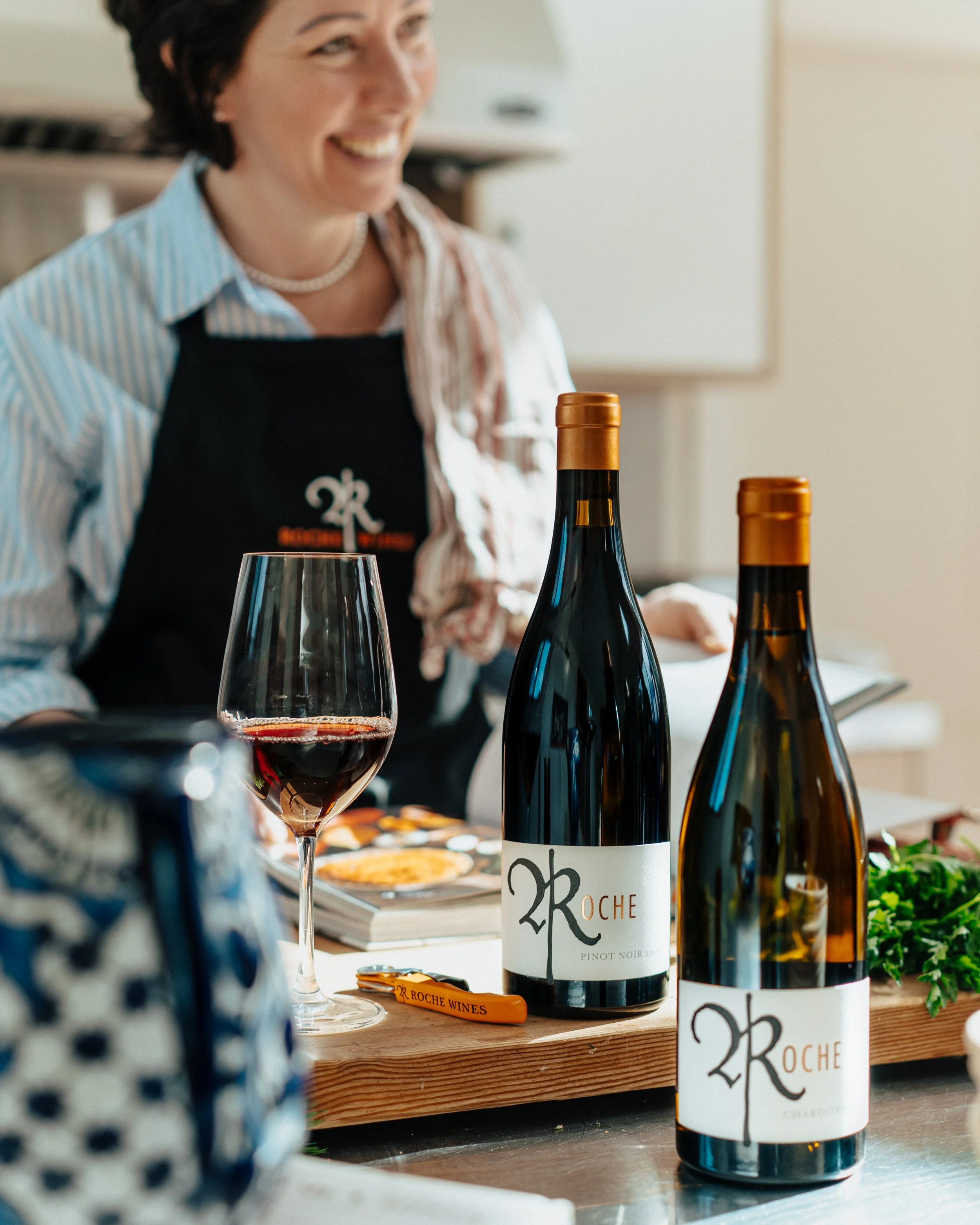 family cooking wine photography