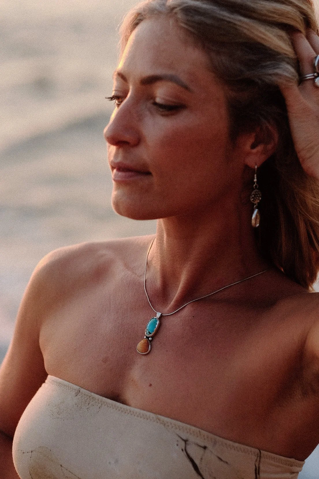 Turquoise and Shell Pendant