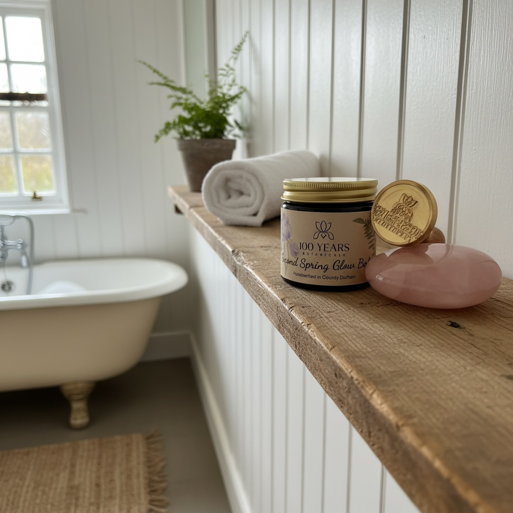 Country Cottage Bathroom with Second Spring Glow Balm