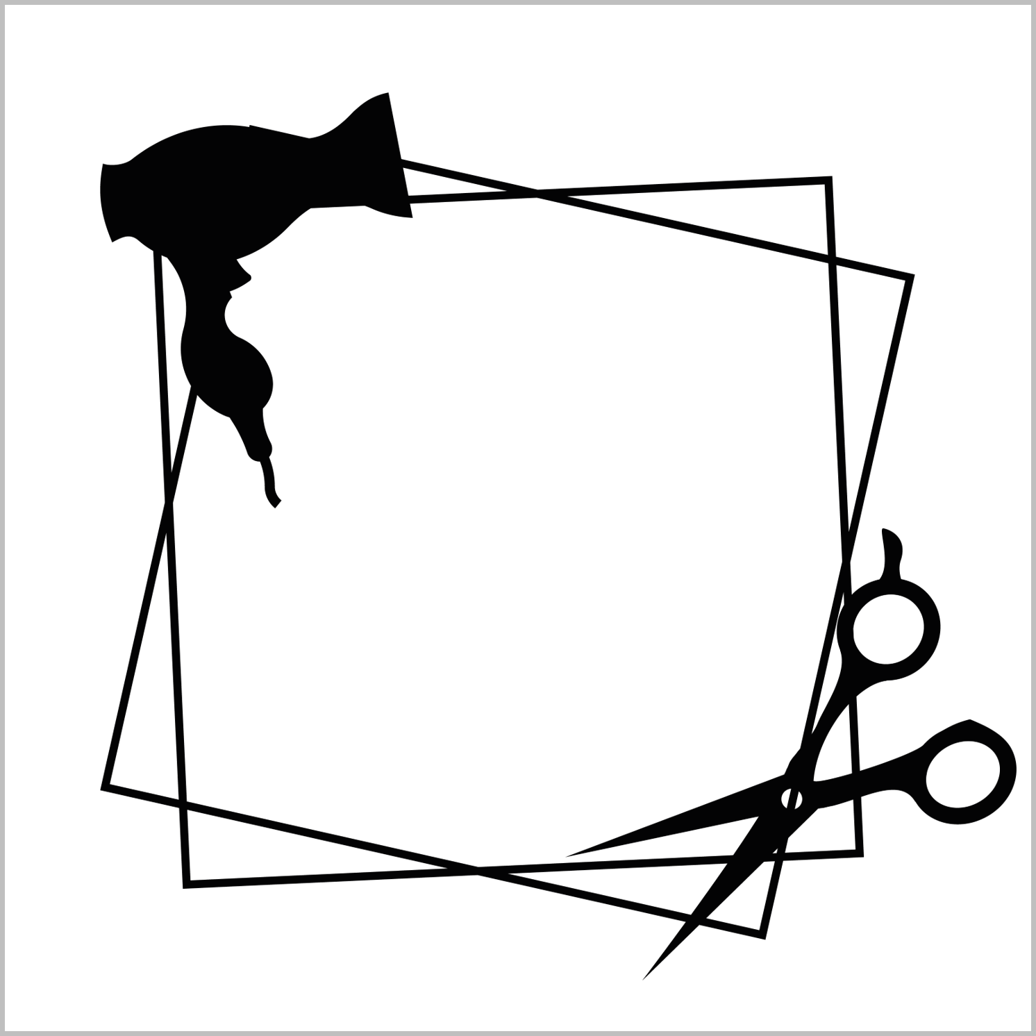 Customizable Square Dryer and Scissors