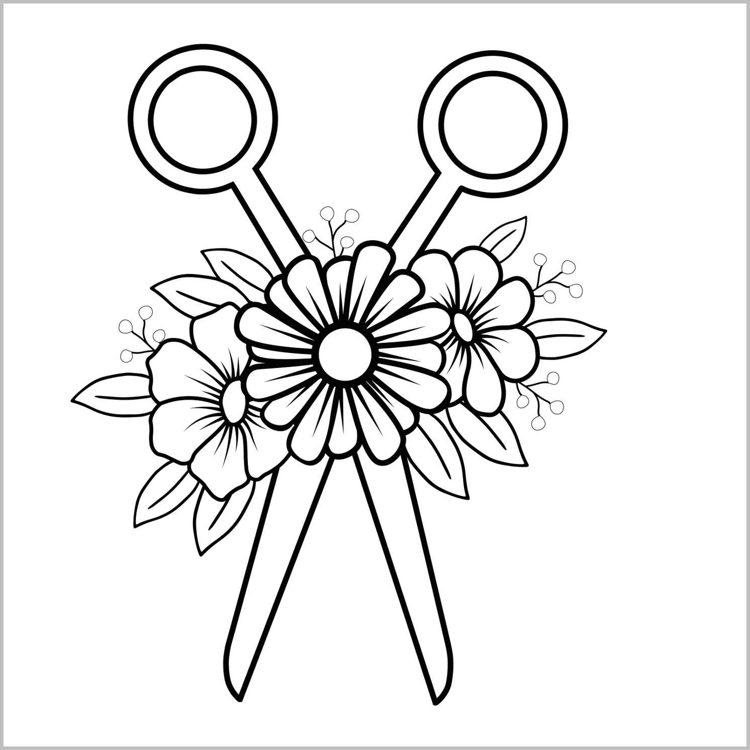 Scissors and Flowers