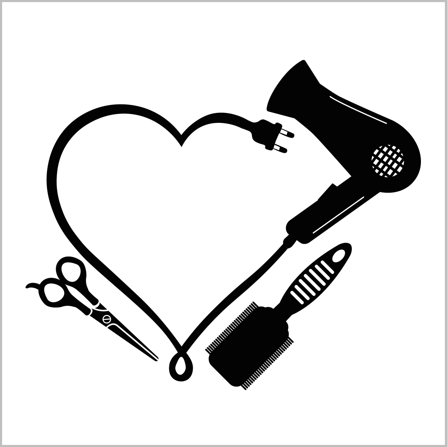 Heart Blow Dryer and Scissors