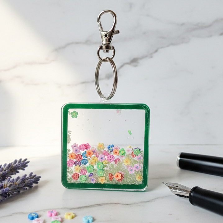 Square Shaker Keychain