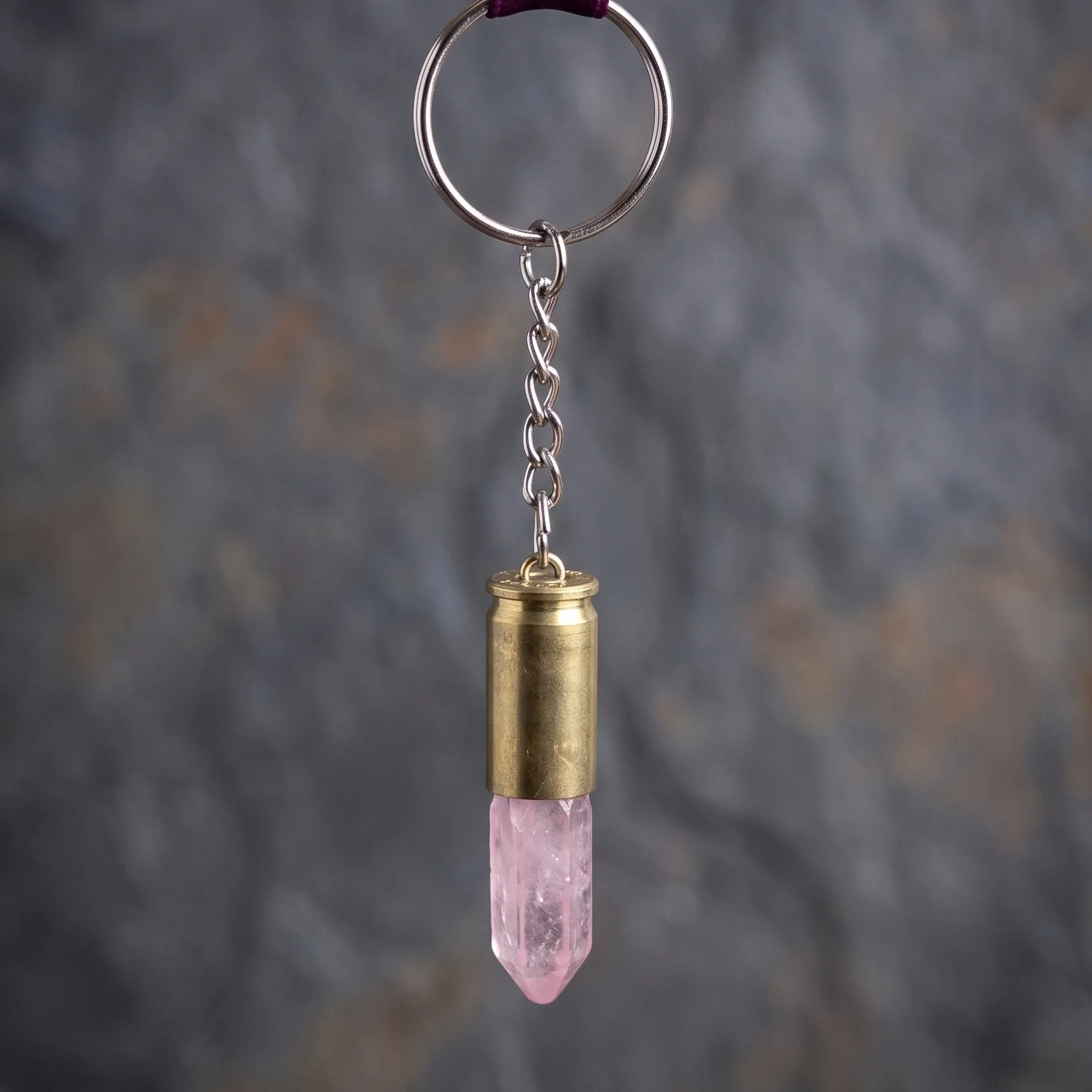 9mm Brass with Pink Crystal (117)