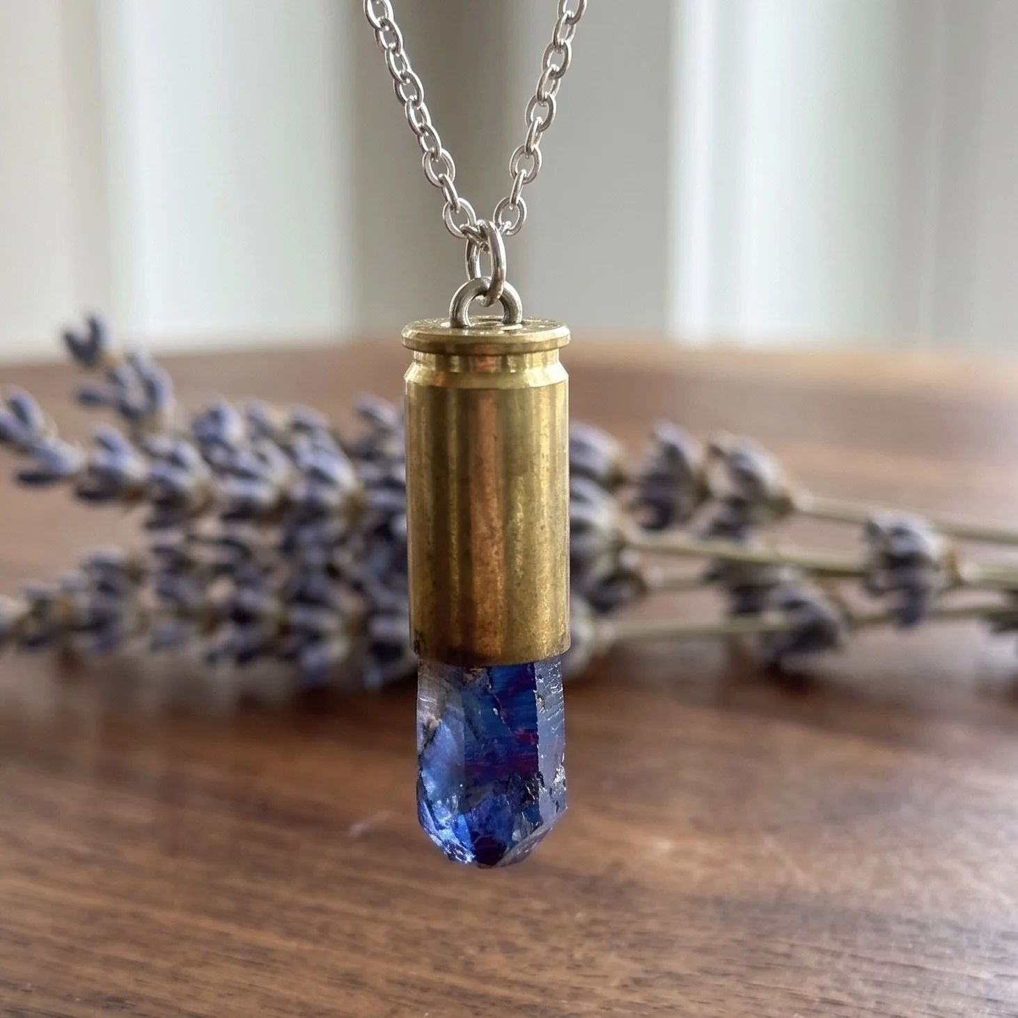 9mm Blue Crystal Necklace
