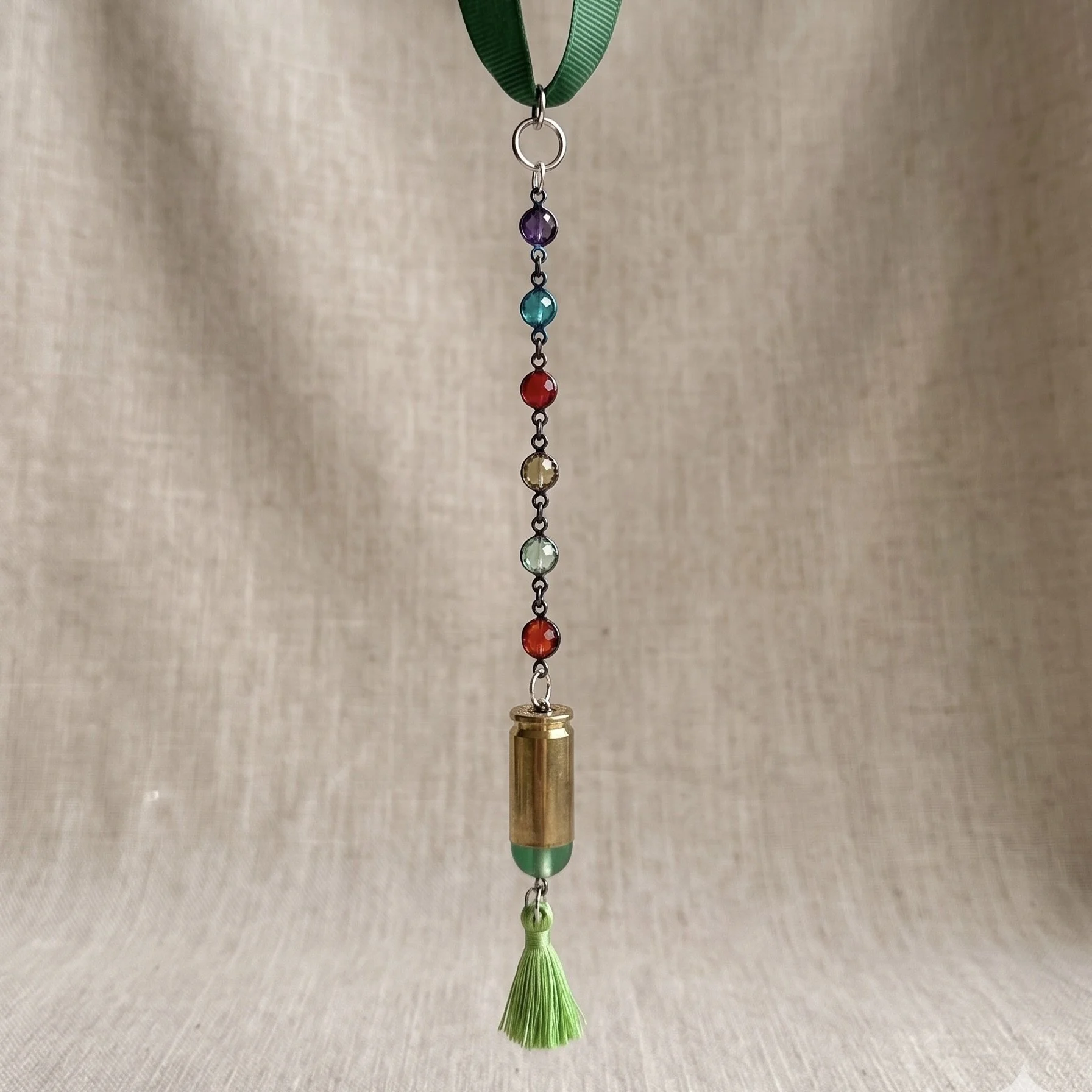 Multicolored with Green Tassel