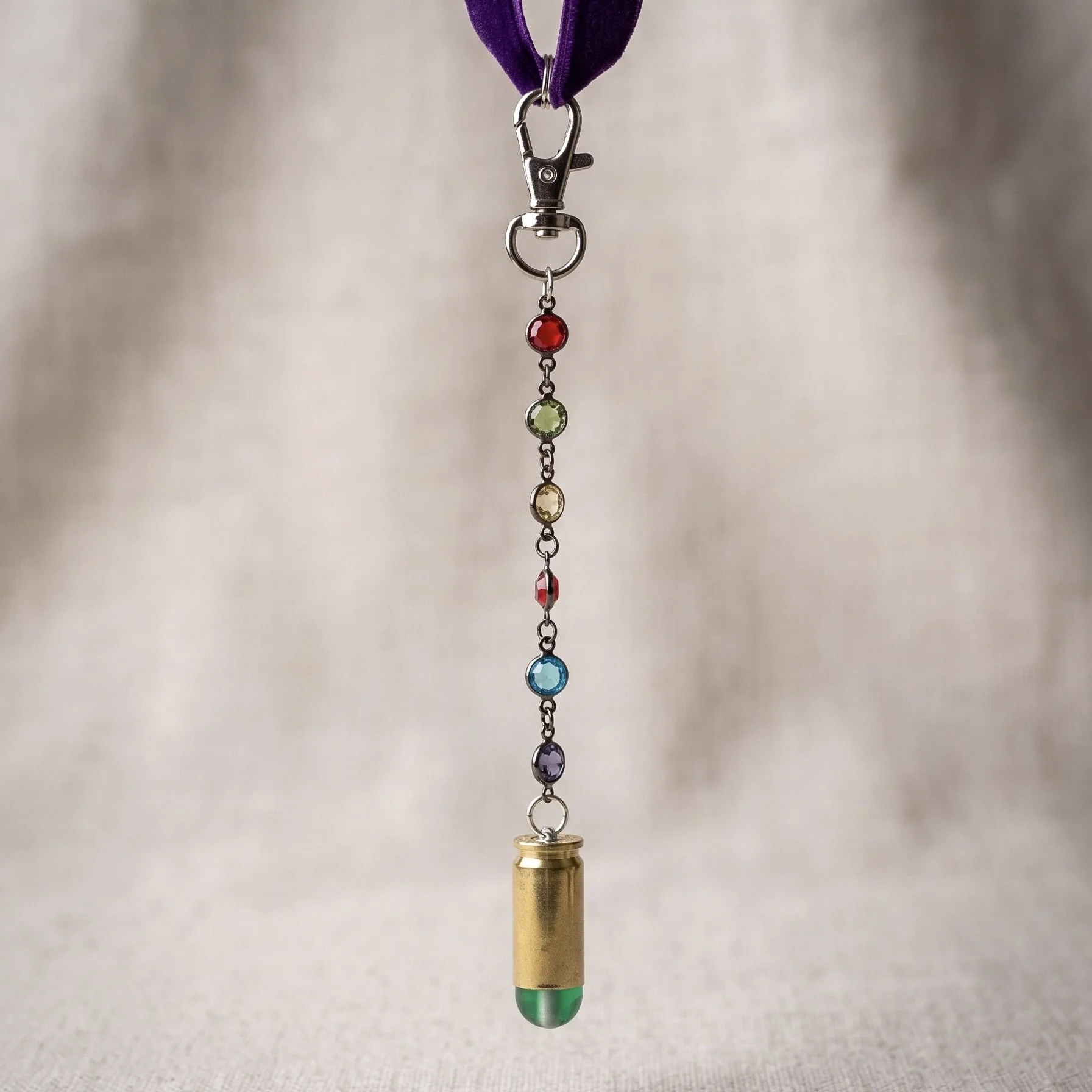 Multicolored with Green Bead