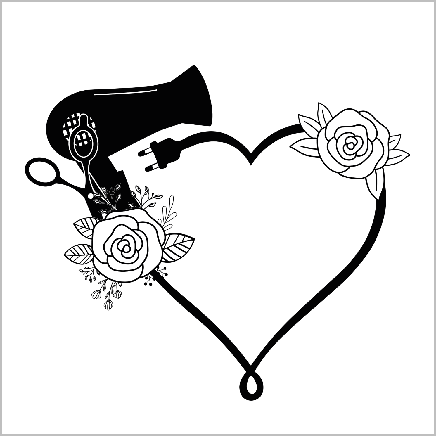 Heart with Blow Dyer