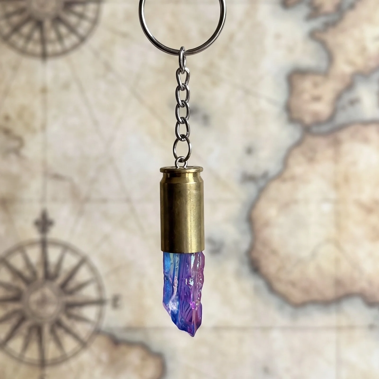 .45 cal Brass with Purple/Pink Crystal (118)