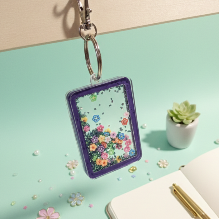 Rectangle Shaker Keychain