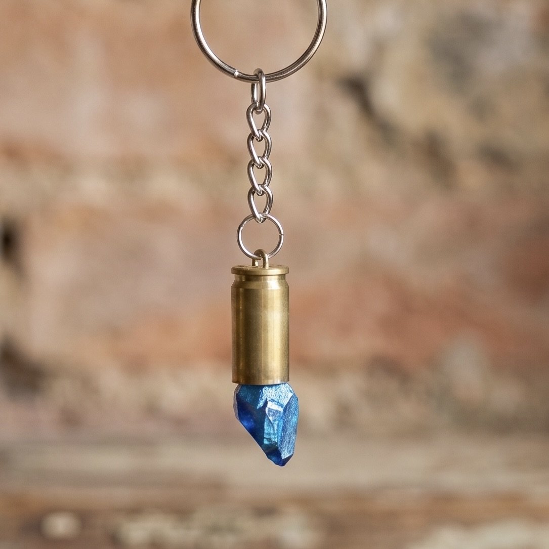 9mm Brass with Blue Crystal (116)