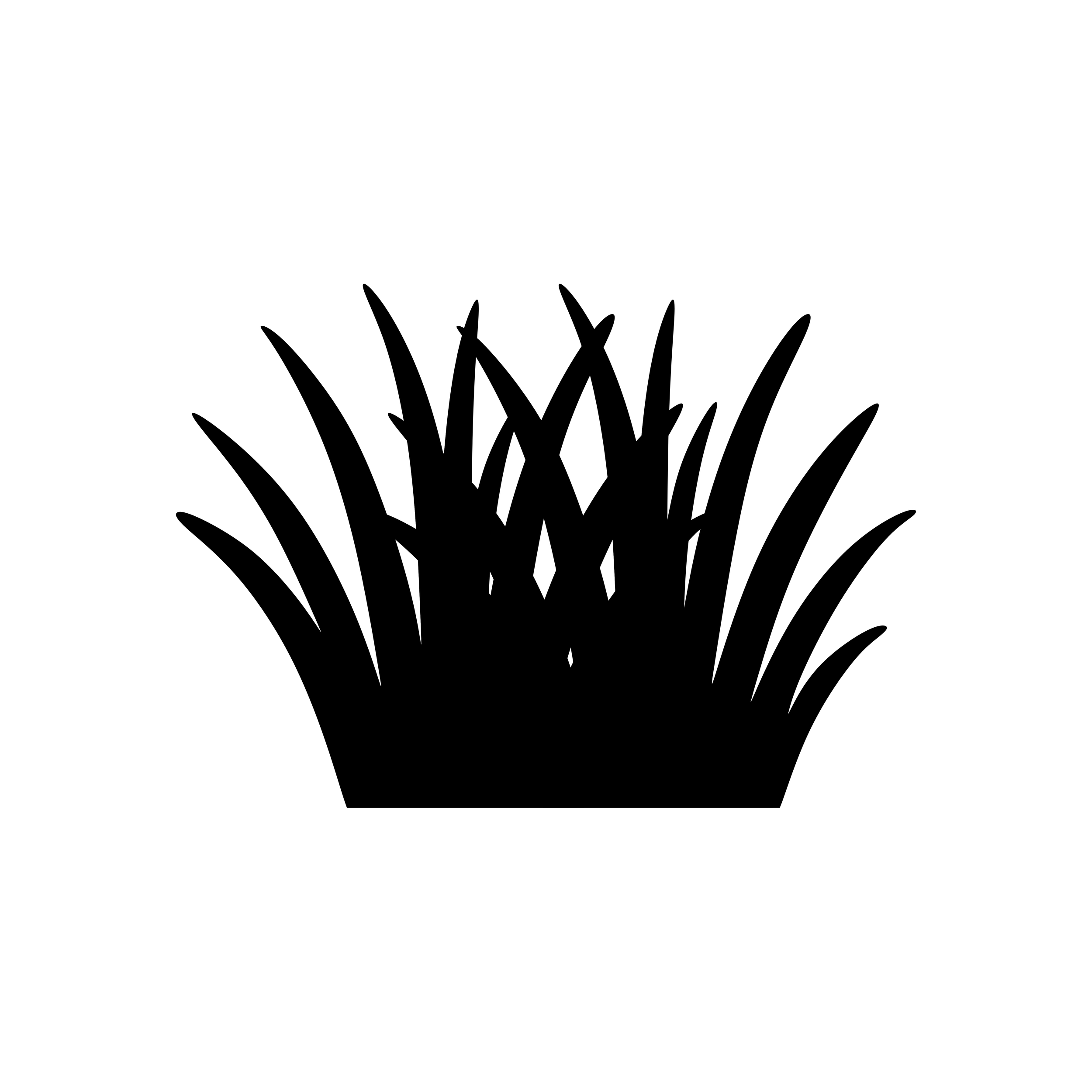 Silhouette of grass in black on a white background