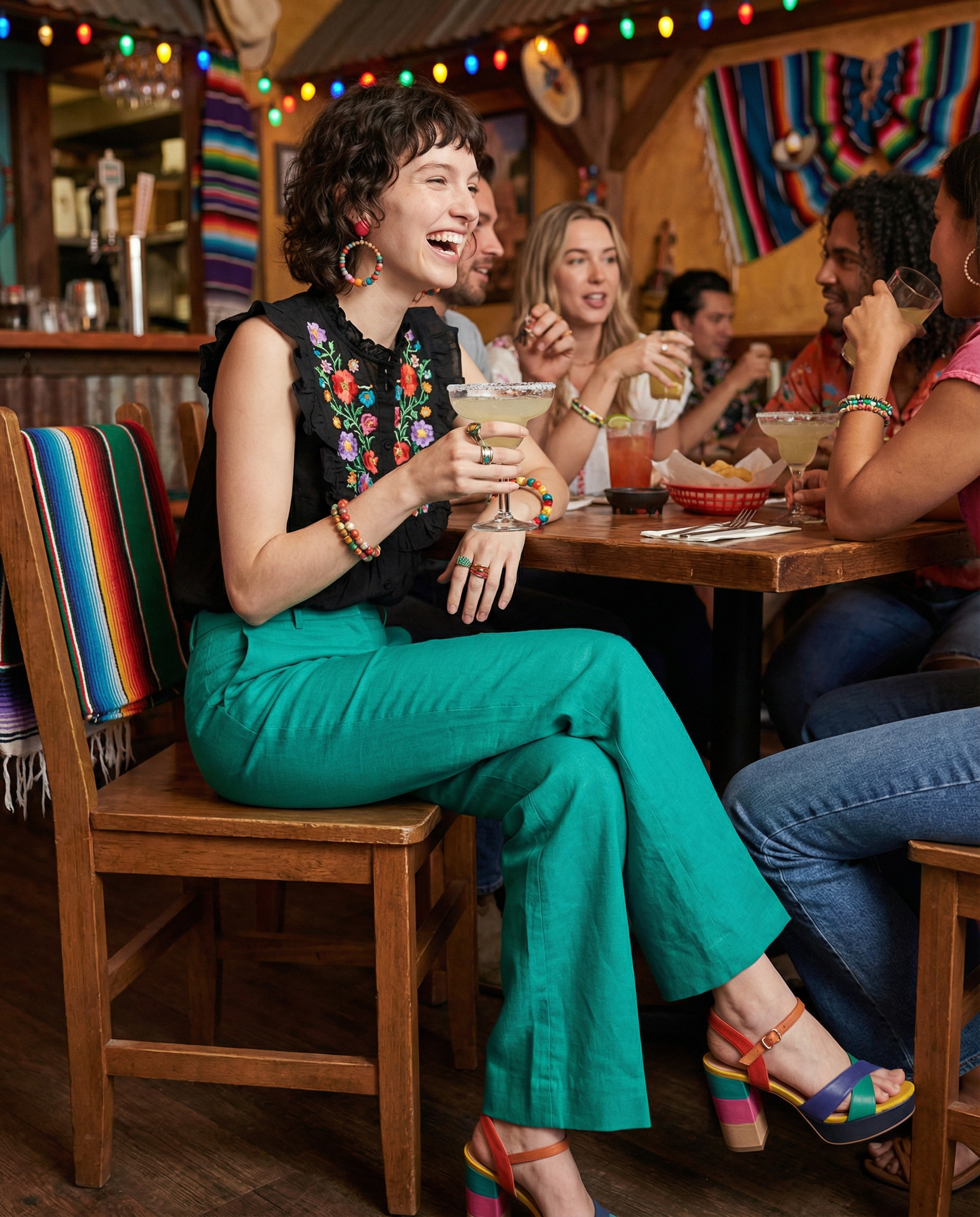 Level 99 Newport Wide leg Trousers in the color Teal