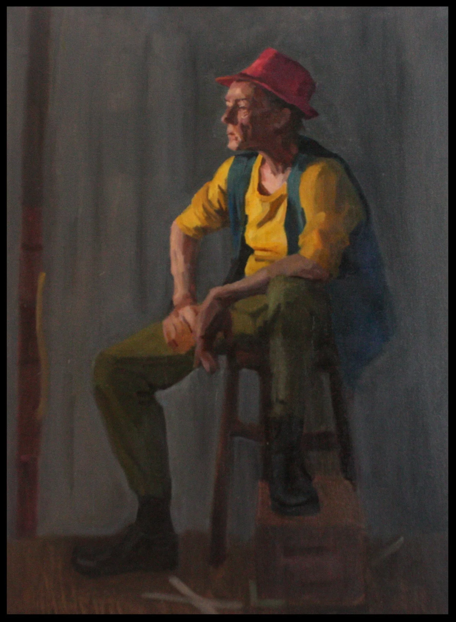 Behind the Curtain, Oil on Panel, 61cm x 46cm