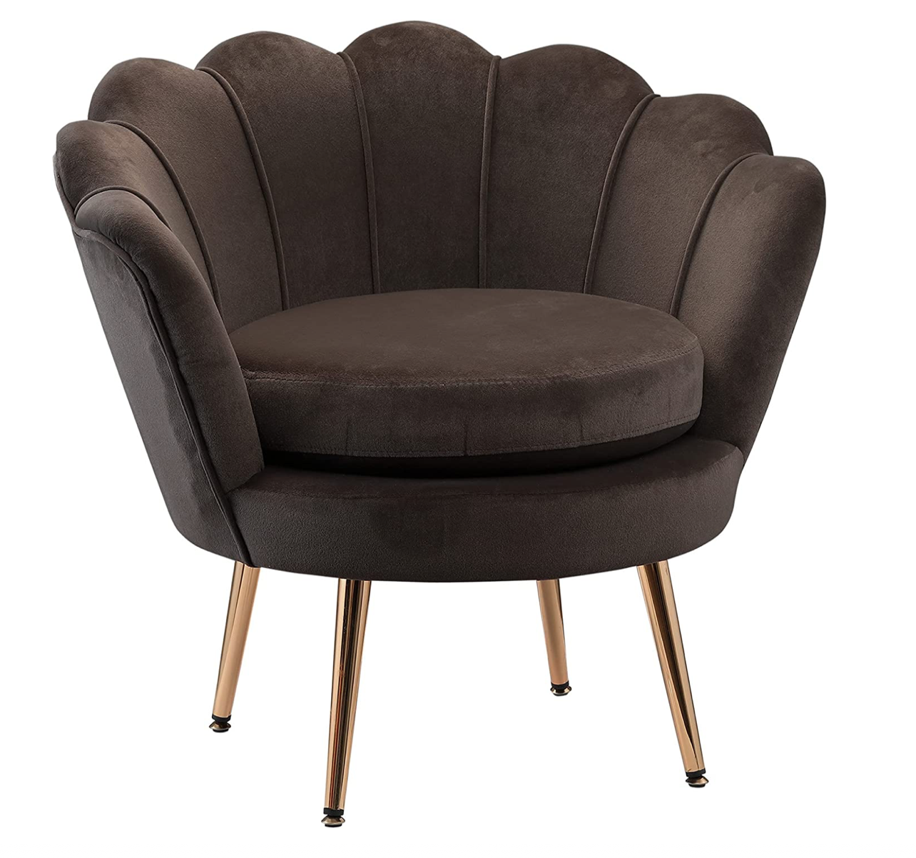 Brown Velvet Accent Chair
