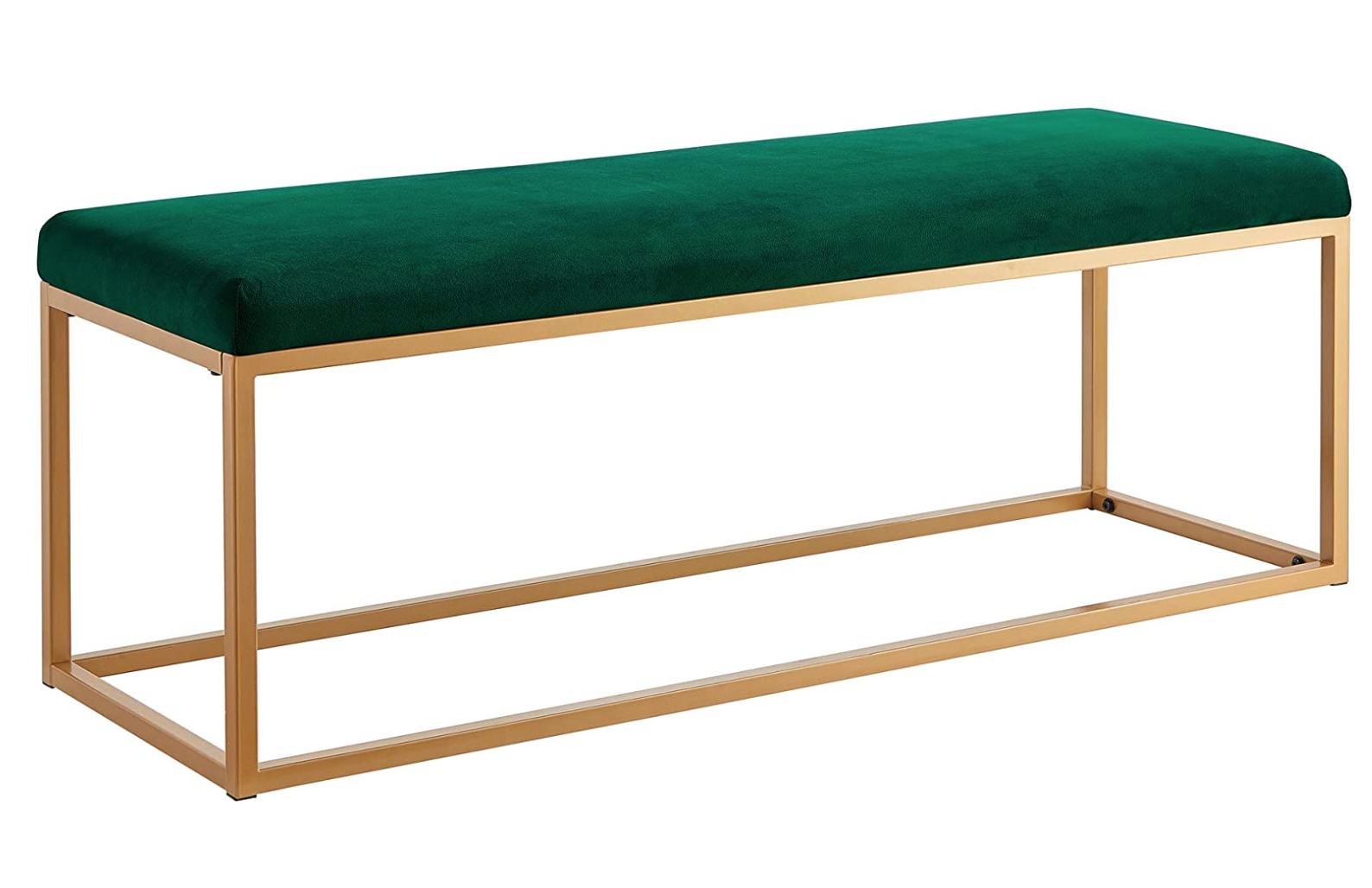 Emerald Green Velvet Bench 48" W