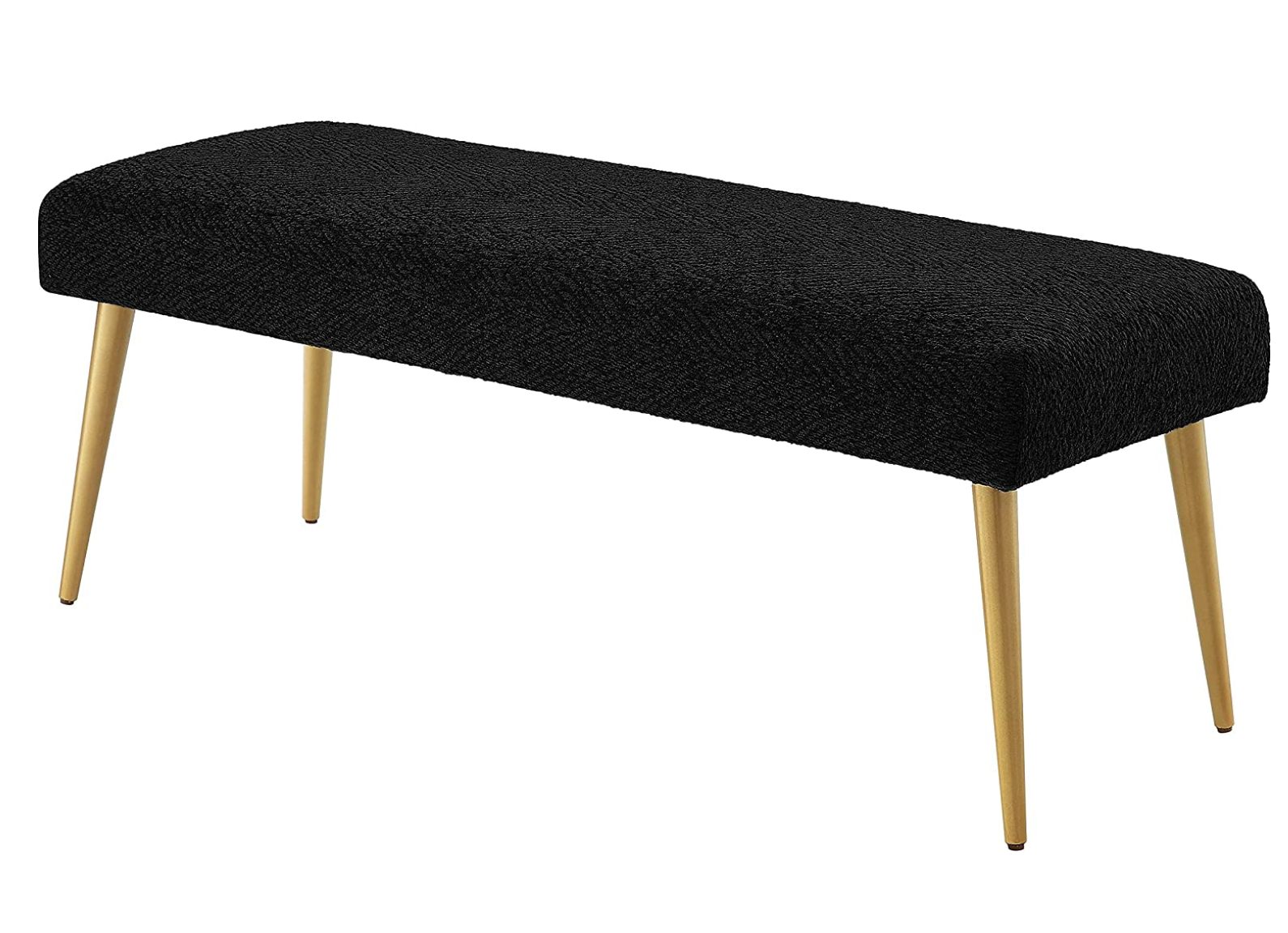 Black Upholstered Bench, 44" W