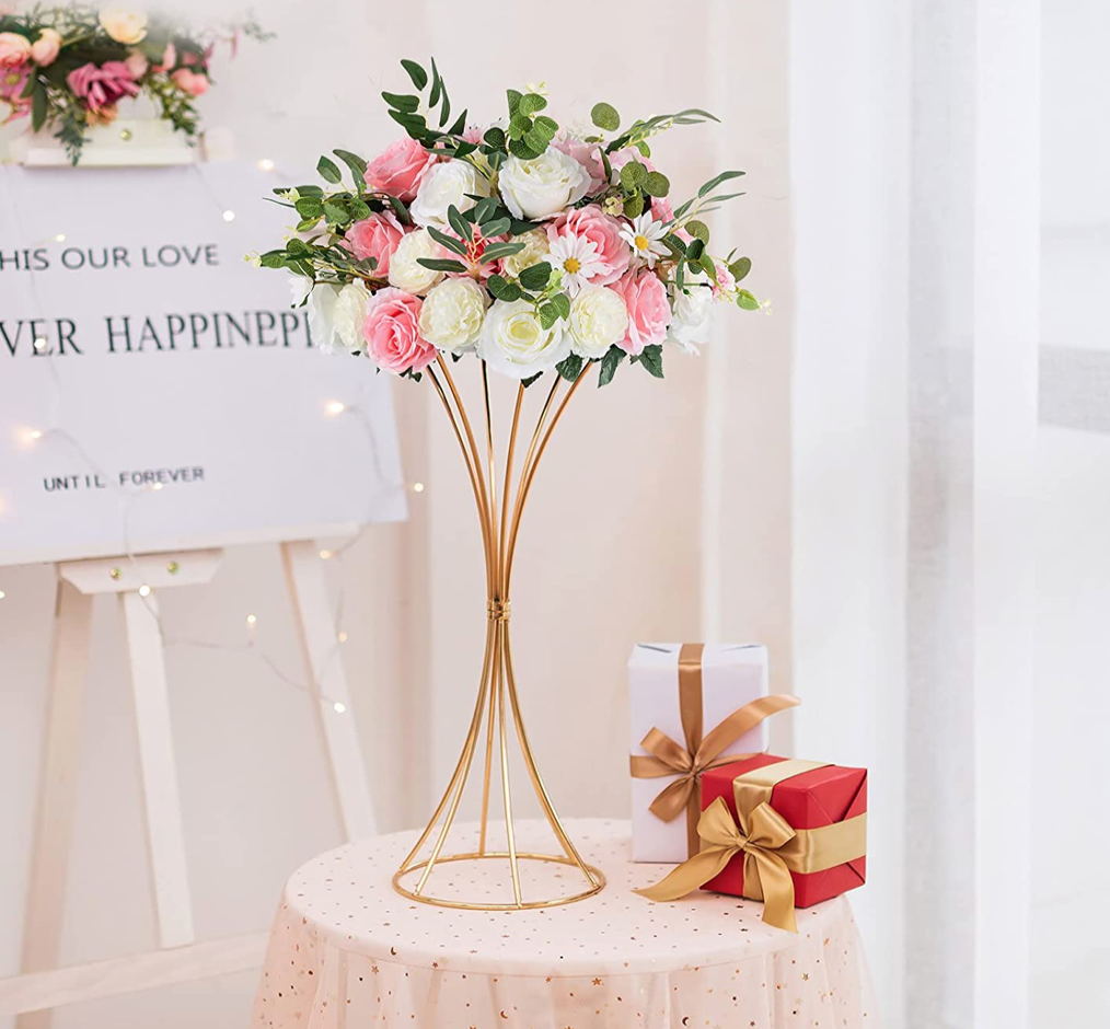 Tall Metal Trumpet Vase