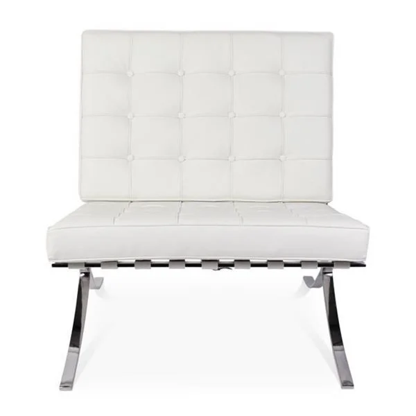 White Couch Leather Accent