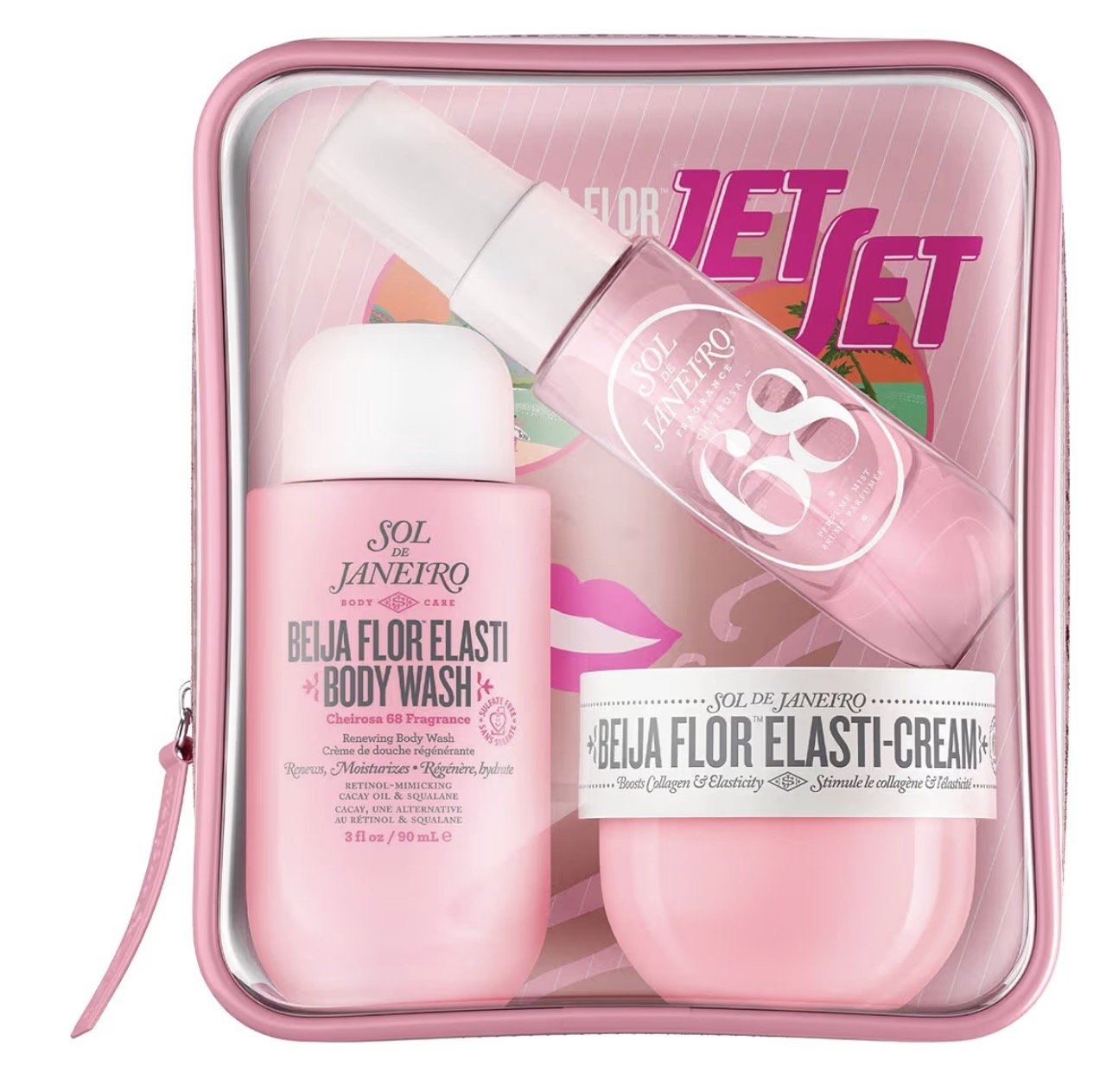 Sol de Janeiro Jet Set Travel Shower Kit

Bring vacation vibes wherever you go with the Sol de Janeiro Jet Set Travel Shower Kit. This TSA-approved set includes three bestselling Beija Flor favorites — a nourishing body wash, hydrating body cream, an