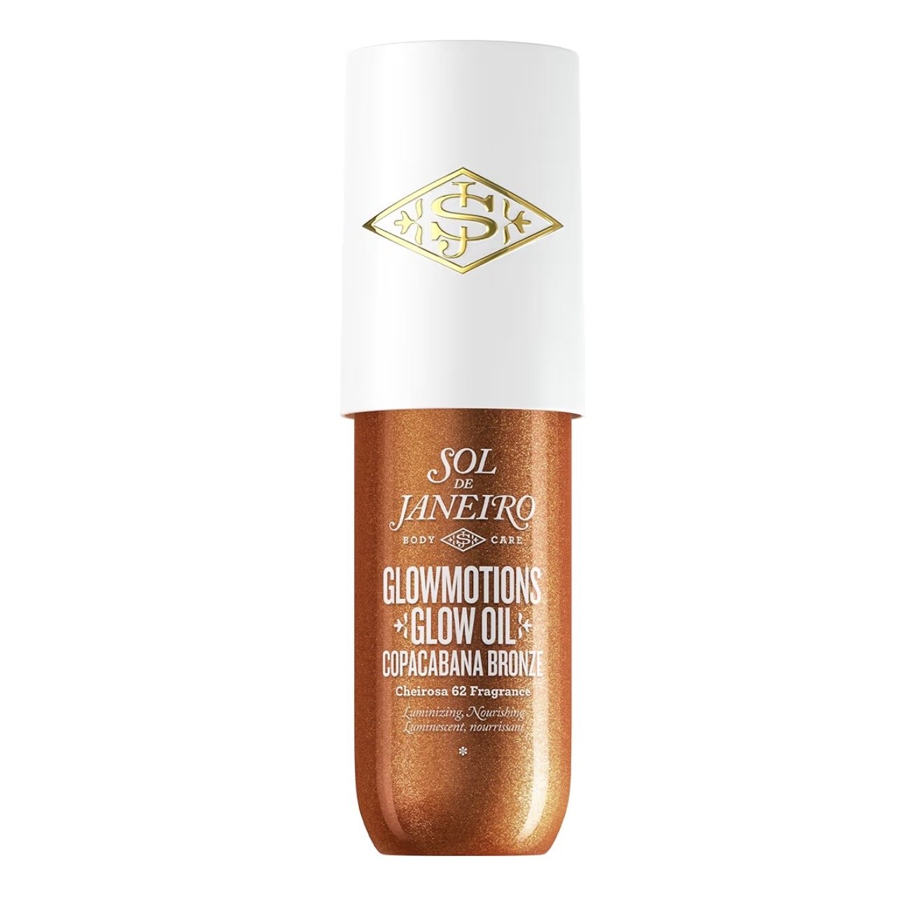 Sol de Janeiro Glowmotions Oil - Copacabana Bronze
Bronzing shimmer body oil with a radiant shimmer and signature Cheirosa 62 fragrance for glowing, radiant skin