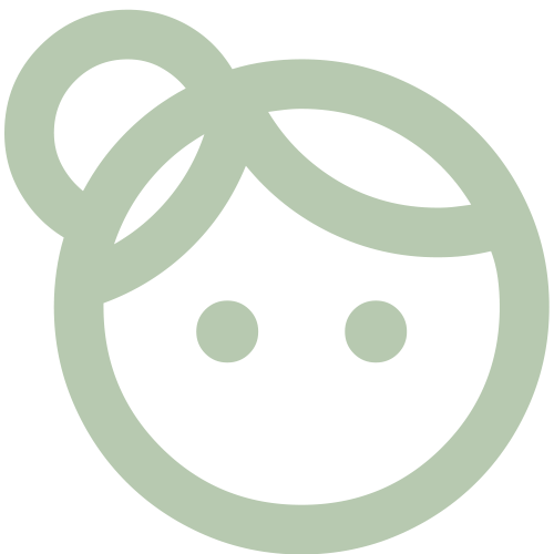 An illustration of a female face with a hair bun.