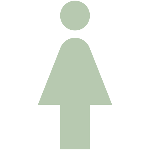Icon of a female figure in a skirt, representing a woman.