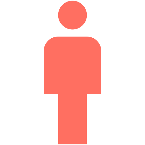 Generic icon of a person with a round head and simple body in pink, representing a human figure.