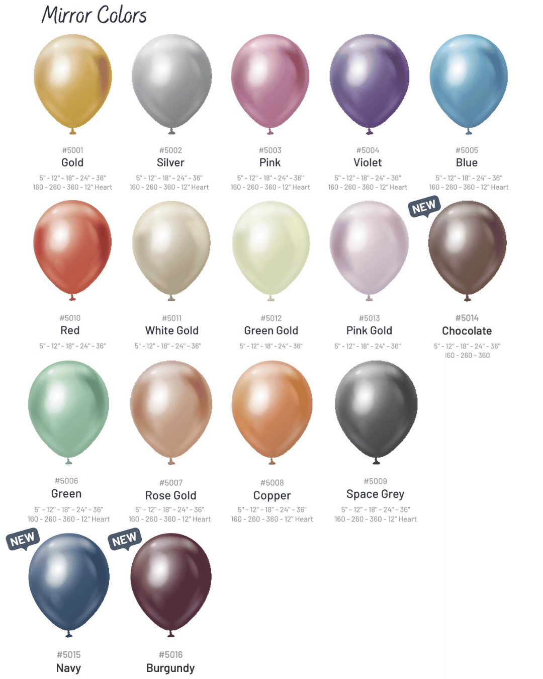 Chrome/Metallic Balloons