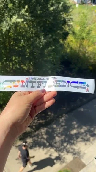 Gay C*ntfidence Hollographic Decal Sticker