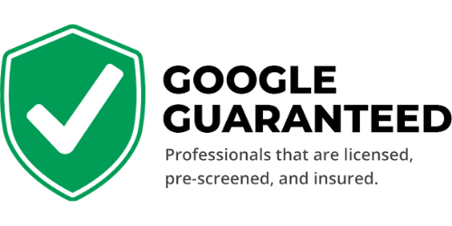 Google Guaranteed badge with green shield and checkmark, indicating licensed, pre-screened, and insured professionals.