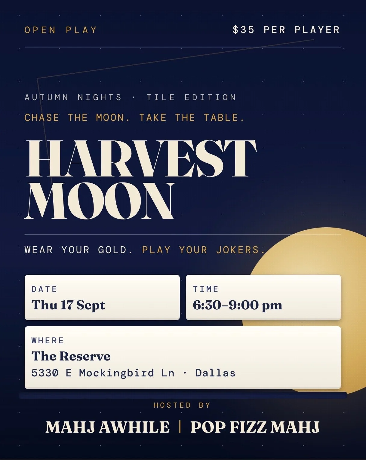 Harvest Moon Open Play