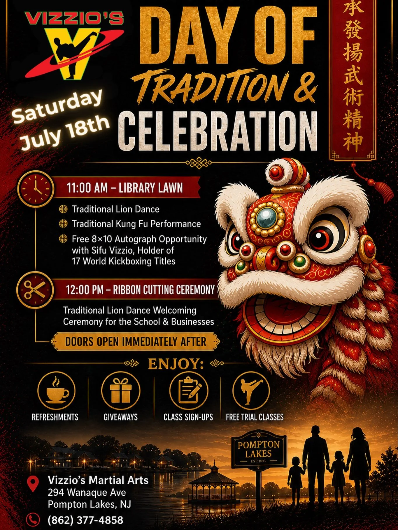 🎉 You&rsquo;re invited to our Grand Opening Celebration! 🐯

Come celebrate with us for an afternoon of excitement, tradition, and family fun featuring a traditional Lion Dance, live Kung Fu demonstrations, giveaways, raffles, and more!

We&rsquo;re