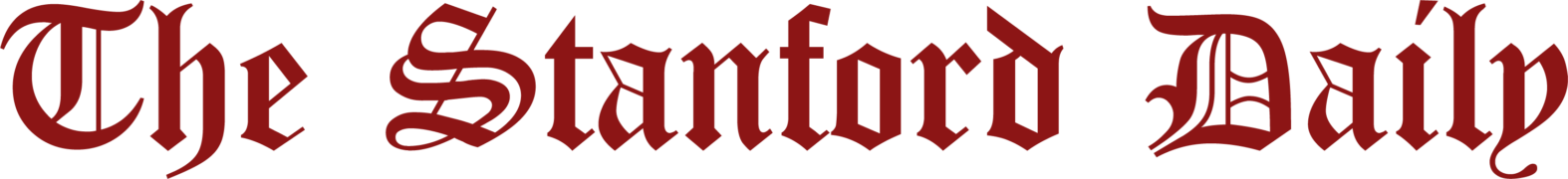 The logo of The Stanford Daily newspaper in blackletter font on a white background.