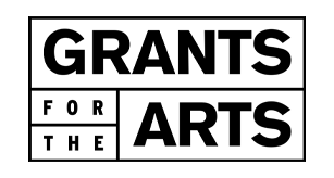 Logo with the words 'GRANTS FOR THE ARTS' in bold black and white text