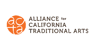 Logo of Alliance for California Traditional Arts with an orange circular symbol and black text.