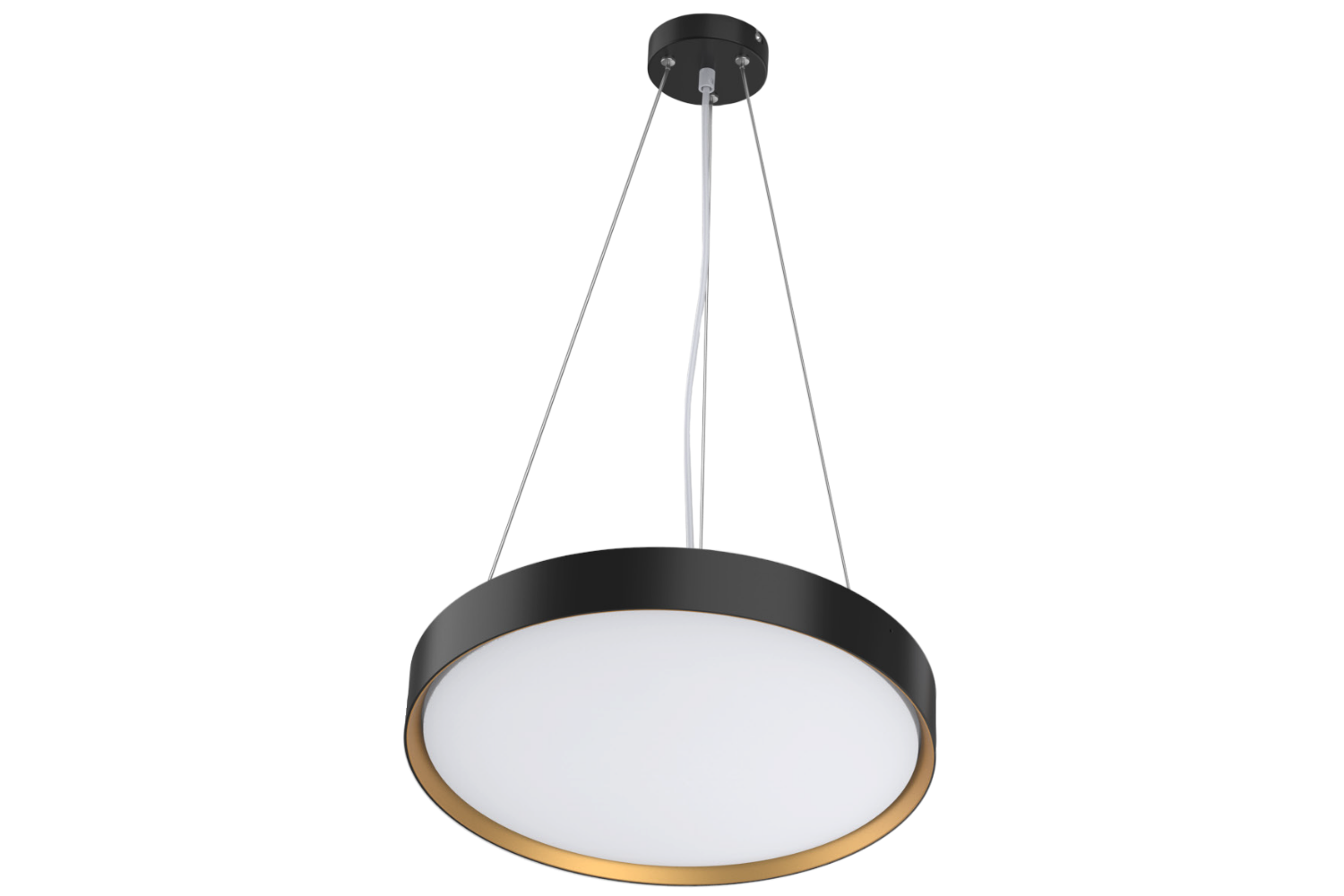 ROUND TRIM PENDANT 440MM 30W BLACK GOLD TRIM