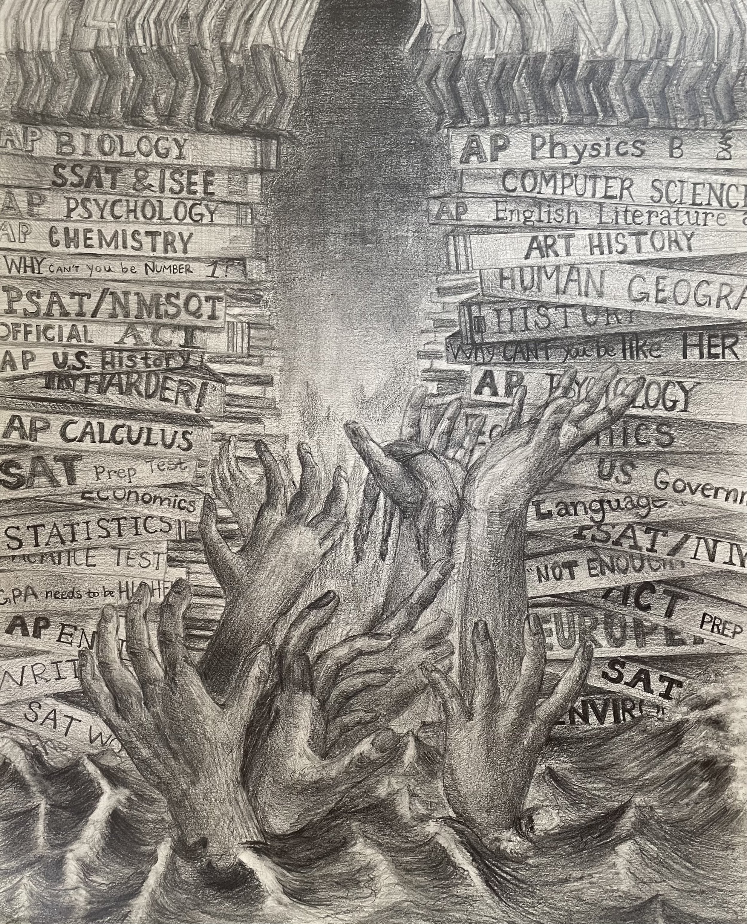 Erin R. — Inspired by the pressure to meet outside expectations, this piece examines what happens when other voices become louder than our own.