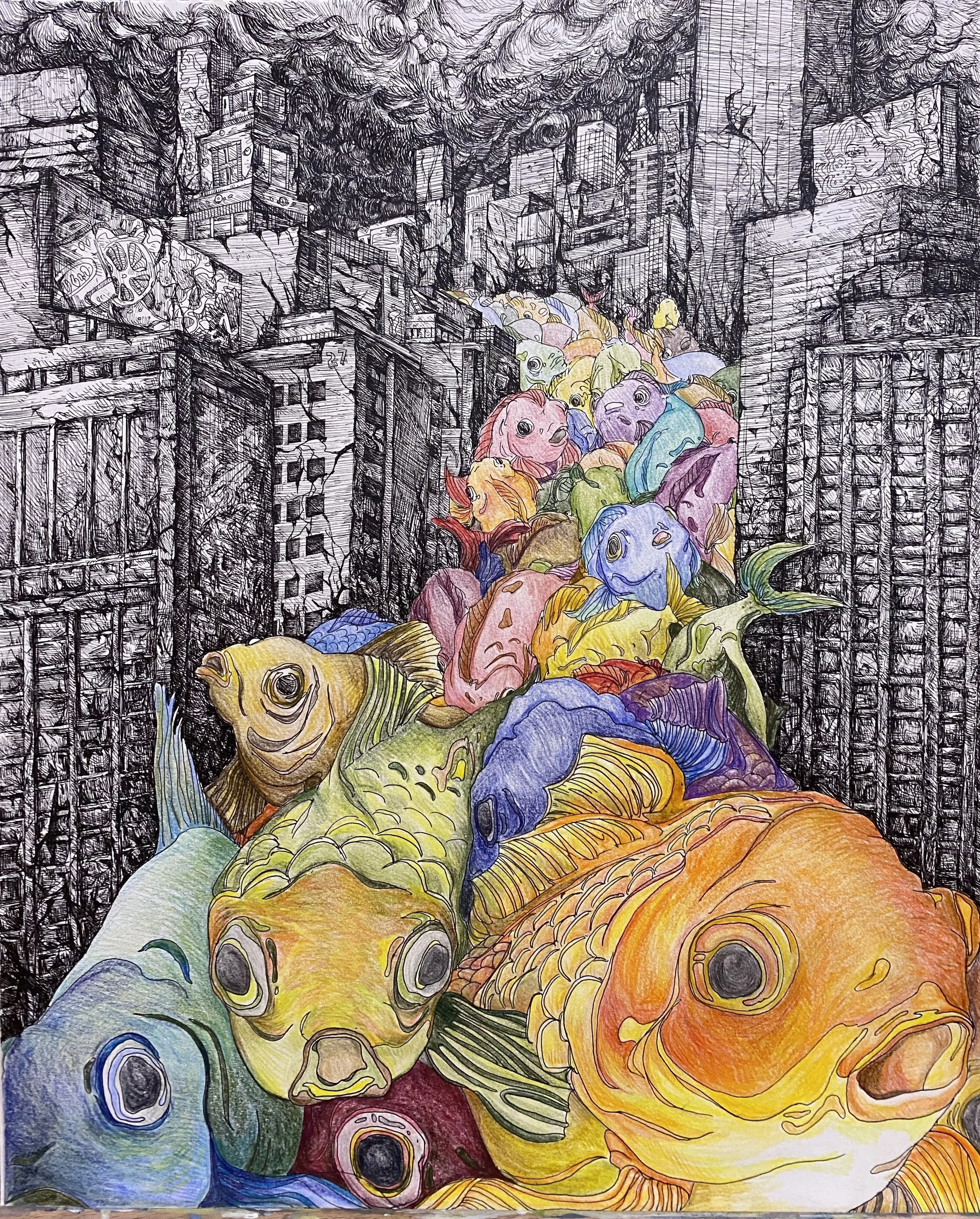 Irene H. — Inspired by concerns about environmental degradation, this piece examines the relationship between everyday habits and their larger impact on the planet.