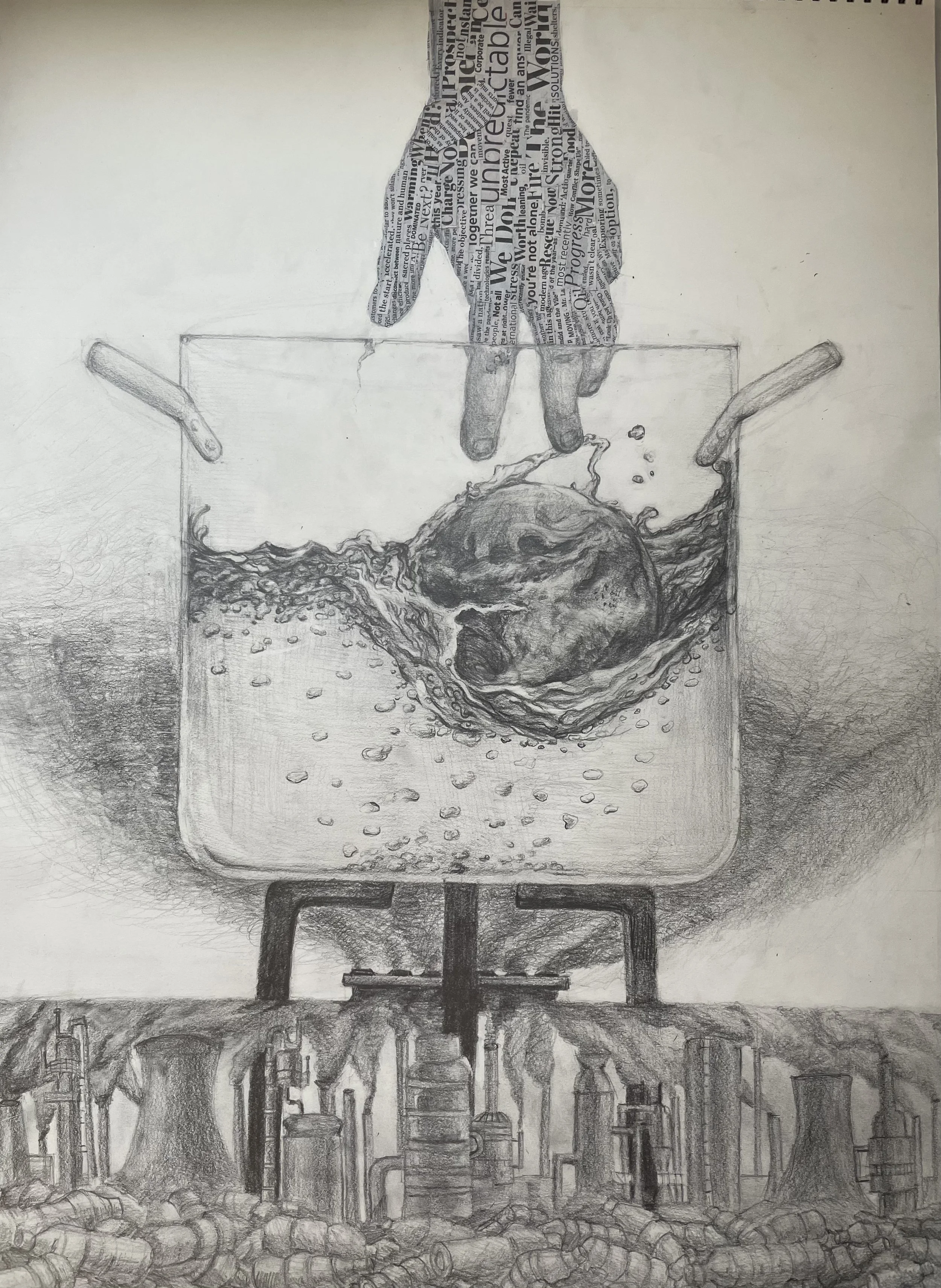 Eric J. — This work explores the consequences of overconsumption and the often unseen effects of human activity on the natural world.