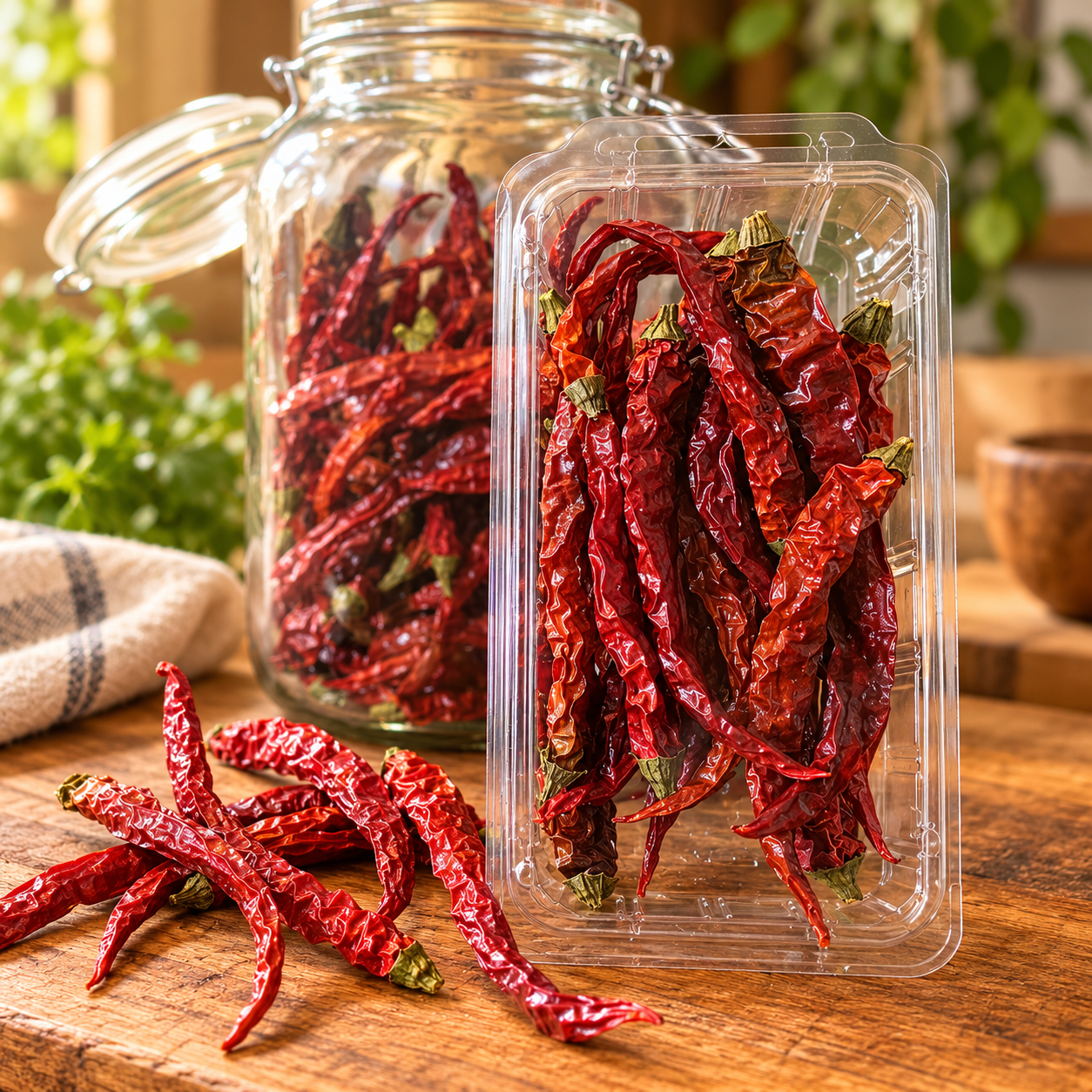 Whole Dried Thai Chili Peppers