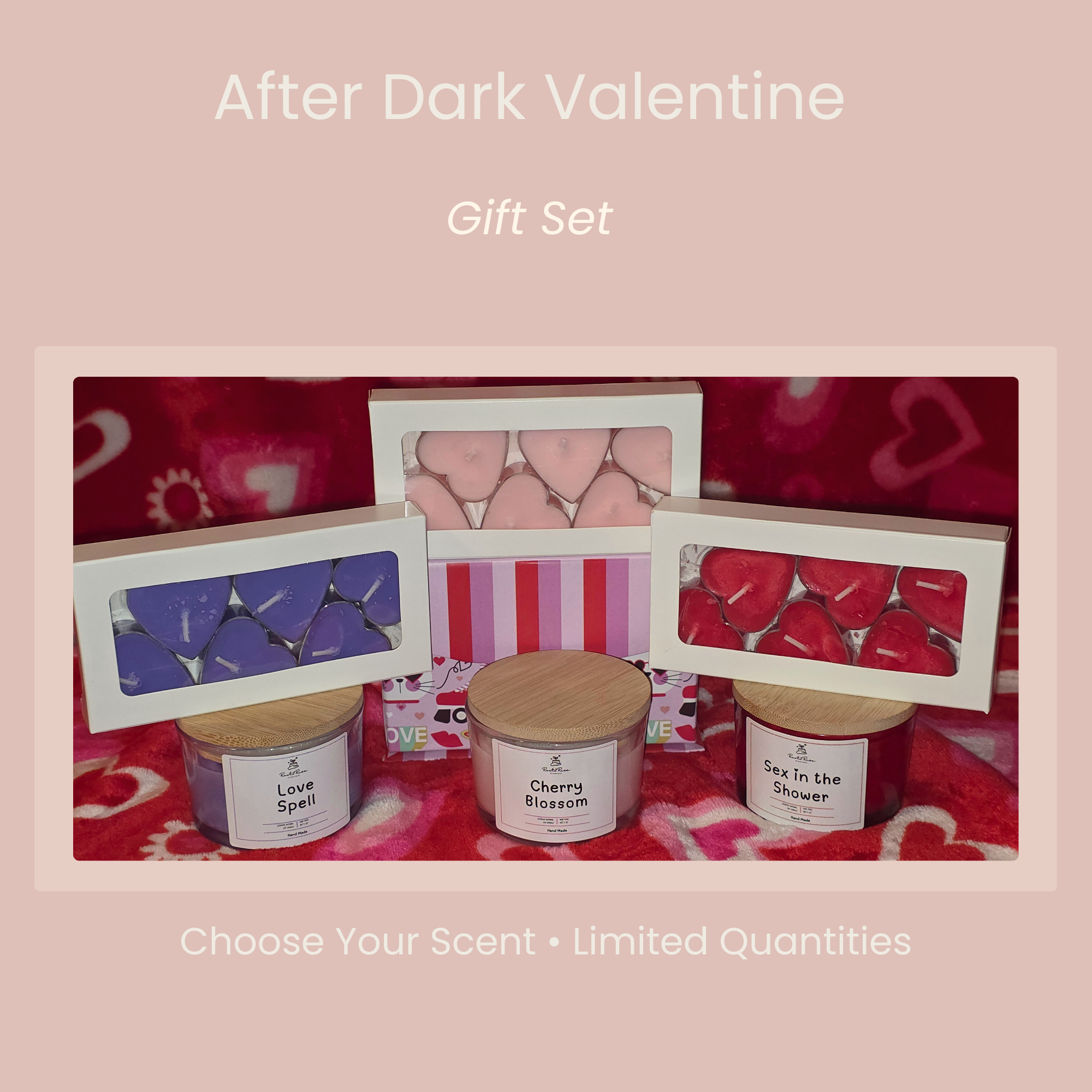 🖤 After Dark Valentine Candle & Tealight Set