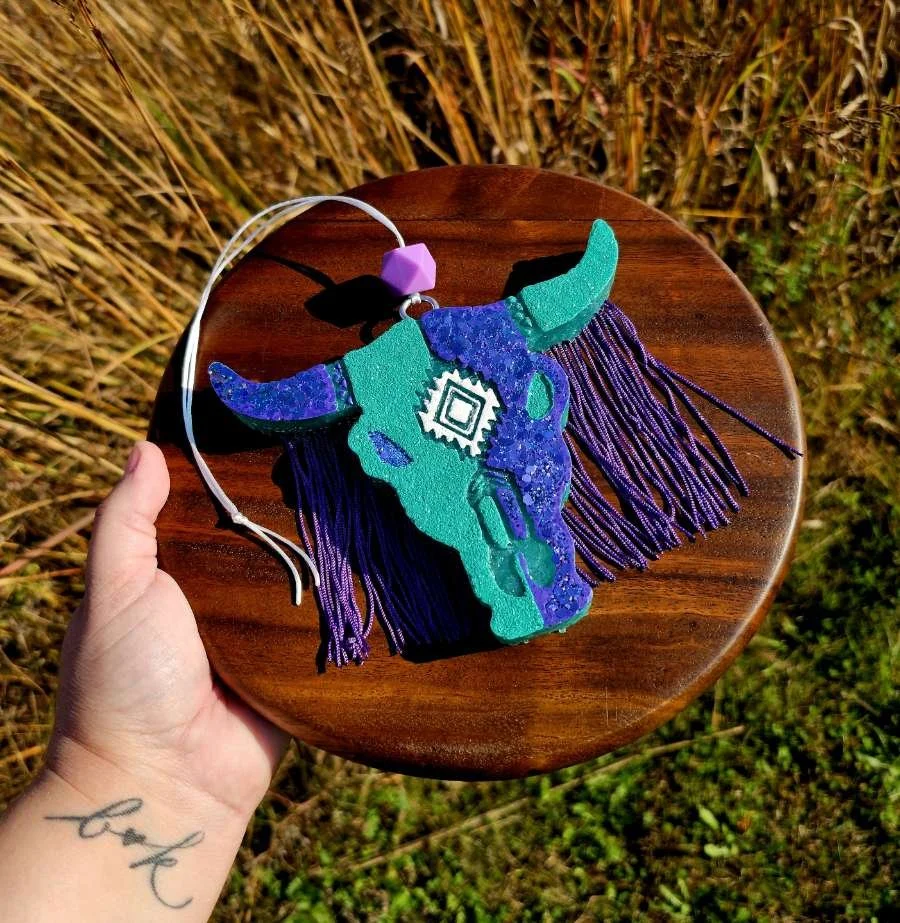 Steer Head-Teal & Purple Car Freshie