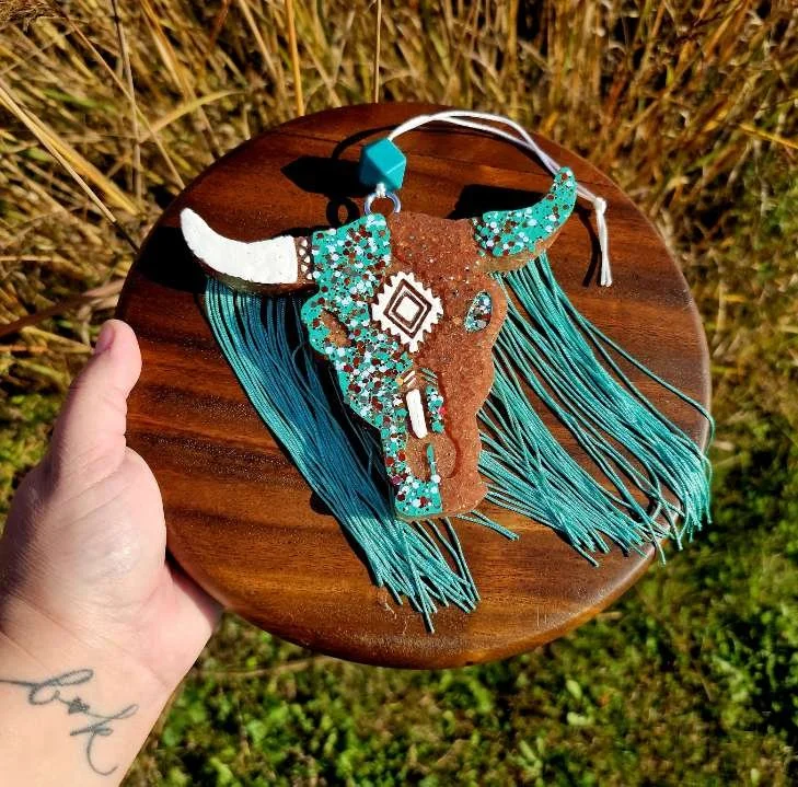Longhorn- Orange & Teal Car Freshie