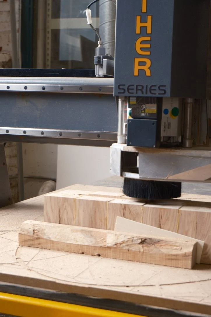 Cleaning up Ash hardwood butcher block protrusions.