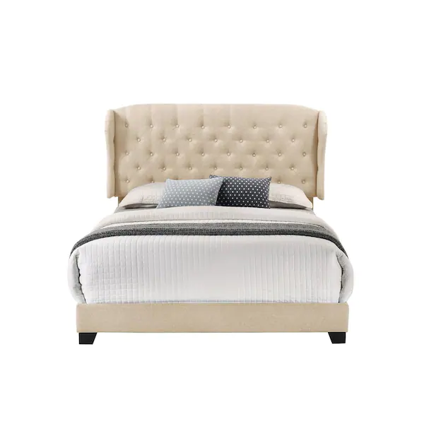Tufted Linen Bed