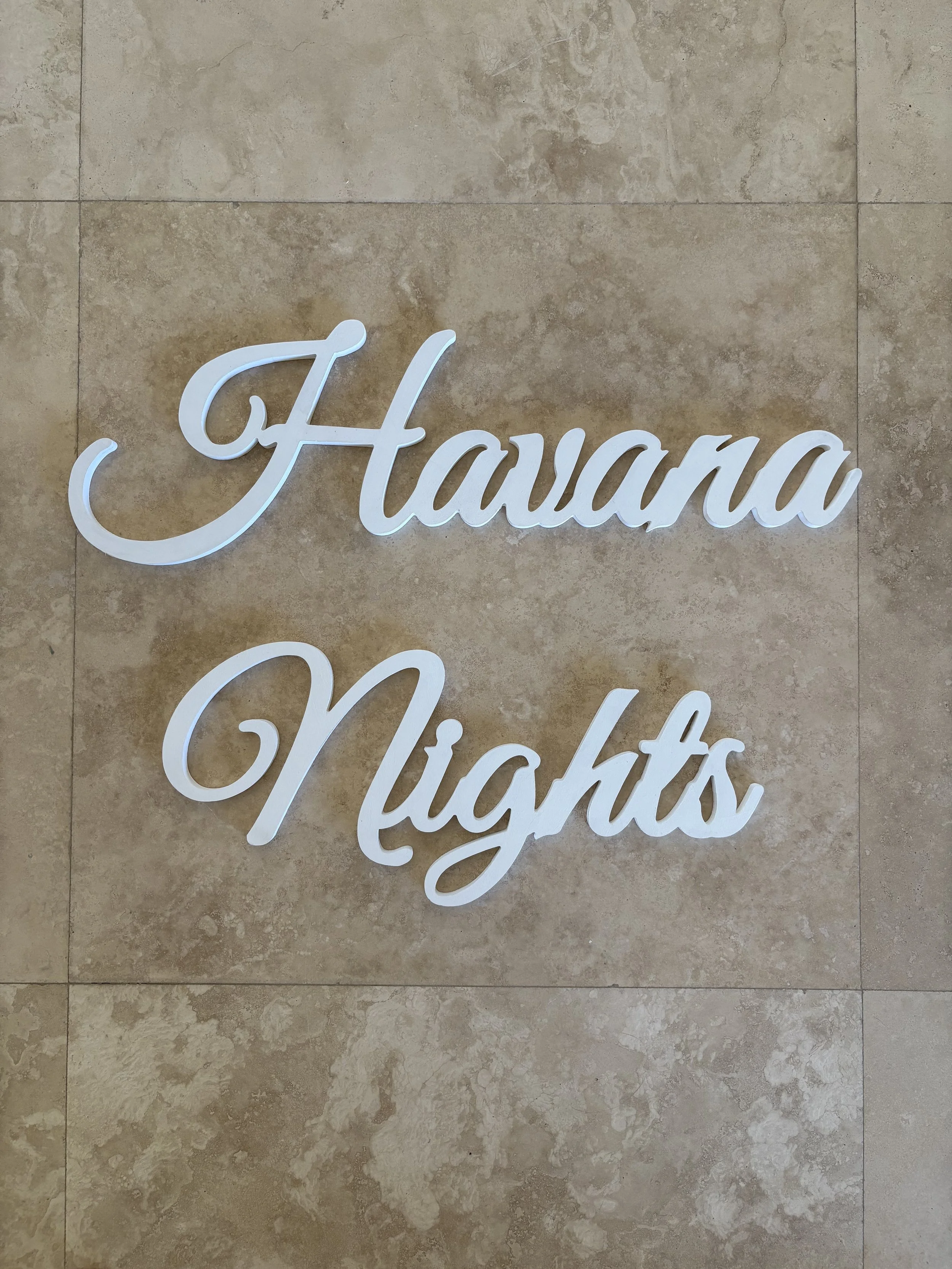 Havana Nights Backdrop Sign