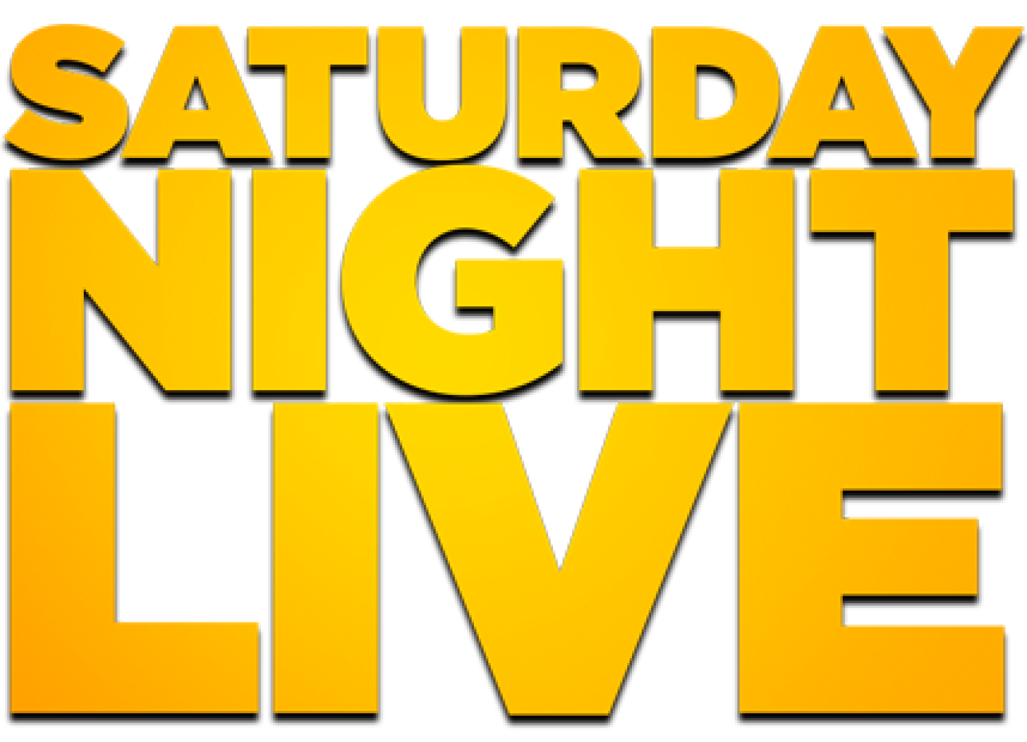 Bold yellow and black text saying 'Saturday Night Live' in block letters.