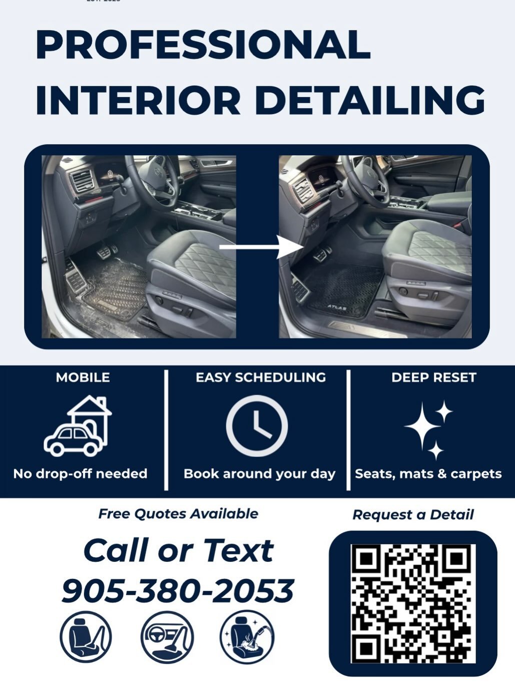 Professional Interior Detailing at your door step. #elora #fergus #guelph #waterloo #detailing